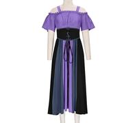Generico Costume Gotico Donna Abito da Donna Medievale Abiti Rinascimentale con Corsetto Abito Tradizionale Irlandese con Maniche a Tromba Abiti Vittoriano con Spalle Scoperte per Cosplay Halloween