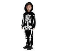 Generico Costume Halloween Bambino Abito Scheletro Fosforescente con Bacchetta per Cosplay e Feste Adatto a Serate di Halloween dai 3 agli 11 Anni e Magie Notturne