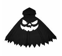 Generico Costume Halloween Fantasma,Mantello Forma Di Zucca Di Per Bambini Accogliente Mantello Arancione Bianco Per Travestimenti Invernali