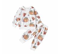 Generico Costume Halloween Neonato Ragazza Unisex 3 Pcs Costume Di Halloween Completini Di Zucca Set 0-24 Mesi Baby Jumpsuit Per Bambini Vestito Da Carnevale Bambino Tuta Bimbo Cappello E Scarpe