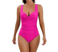 Generico Costume Intero Bianco Donna Premaman Due Pezzi Costume da Bagno A Due Pezzi Snellente E Schermante da Donna con Spalline Coppe per Costumi Bagno Burkini