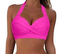 Generico Costume Intero Donna Piscina Contenitivo Con Reggiseno Rosa, Bianco XL