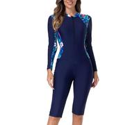 Generico Costume Intero Donna Tuta per Surf con Protezione UV per Mare in Primavera/Estate
