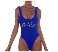 Generico Costume Intero Pancia Piatta Body da con Scollo Rotondo Stampa Lettere Bride Tessuto Elasticizzato Senza Maniche Moderno per Feste E Costumi Due Pezzi