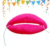 Genérico Costume Labbra Rosse, Cosplay Fake E Giocattoli,Accessorio Per Uomini Donne Giovani Matrimoni Danze Halloween E Compleanno