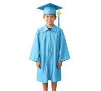 Generico Costume Laurea Bambini Unisex, Toga Lucida in Tessuto Knit con Cerniera Frontale, Con Cappello, Perfetta per Cerimonie, Foto e Spettacoli, Disponibile in Diverse Taglie e Colori