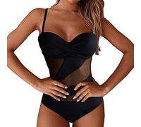 Generico Costume Mare da Donna Costume da Bagno moda Costume Intero Push up Sexy Swimsuit One Piece Trikini Costume in Rete Maglia Bikini Bohemian Beachwear