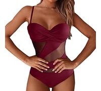 Generico Costume Mare da Donna Costume da Bagno moda Costume Intero Push up Sexy Swimsuit One Piece Trikini Costume in Rete Maglia Bikini Bohemian Beachwear
