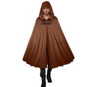 Generico Costume Medievale con Cappuccio per Uomo, Mantello da Vampiro e Mago,Comodo Elegante Tempo libero Festivalmente Traspirabile Stile Gotico e Rinascimentale per Halloween e Carnevale