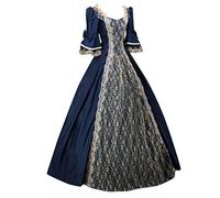 Generico Costume Medievale Curvy Vintage dell'800 Abito Rinascimentale Donna Taglie Forti Corsetto Swing per Carnevale Party Festa da Ballo Halloween Vestiti