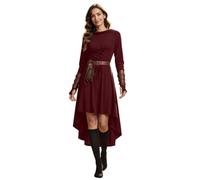 Generico Costume Medievale Donna Camicia Pantaloni Pirata Completo | Cotone Morbido, Comodo, Leggero, Feste a Tema, Uso Domestico, Autunno, Celebrazioni