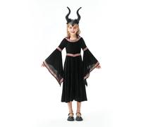 Generico Costume Morte Halloween Bambina, Costume da Supereroi,Reaper Ragazza Vestito da Scheletro Mietitore per vestire Halloween