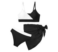 Generico Costume Nuoto Bambina Costume da Bagno Bikini Due Pezzi per Bambine con Top Tankini e copricostuma Elegante per Spiaggia