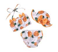 Generico Costume Nuoto Bambina - Costume da Bagno per Ragazze Cappello Pezzo Ananas Girasole Bowknot Costumi da Bagno Baby Ruffles Abiti Summer Bikini Stampato 3M-3Y Costumi da Bagno per Due Ragazze