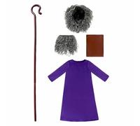 Generico Costume Pastore Bambino Tunica Toccatto Set per Carnevale e Rappresentazione Natività Biblica