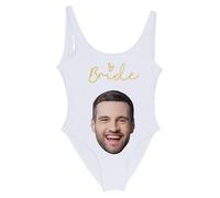 Generico Costume Personalizzato Bride, Personalizzate Bikini con Foto di Volti, Bikini Divertenti Personalizzato, novità Costume Intero da Donna Personalizzate per La Foto del Viso del Marito