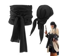 Generico Costume Pirata Uomo - Set Fascia da Pirata,Bandana Foulard Fascia Cintura per Medievali Halloween Feste in Maschera Spettacoli e Stage
