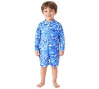 Generico Costume Piscina Bambino - Costume da Bagno Rash Guard A Maniche Lunghe per Ragazzi con Stampe di Animali Marini dei Cartoni Animati per Il Nuoto Estivo in Spiaggia