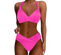 Generico Costume Piscina Donna Due Pezzi Curvy Swimwear Sportivo Bikini Regolabile Costumi Mare a Vita Alta Bagno Sexy Elasticizzato per Spiaggia 2025 Primavera