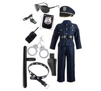 Generico Costume Poliziotto Bambino per Carnevale E Giochi di Ruolo, Vestito da Polizia per Bambini E Bambine, Costume Carnevale Bambino Educativo per Feste A Tema, Scuola, Halloween E Cosplay