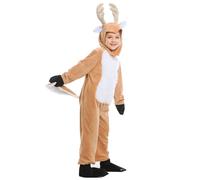 Generico Costume Renna Per Natale,Costume Da Cervo Animale Per Le Feste Di Natale Per Ragazzi | Tuta Morbida età 3-13 anni Completo per Vacanze Invernali Compleanno Spettacolo Teatro e Dramma