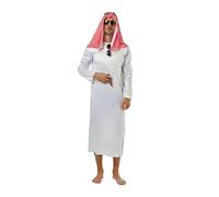 Generico Costume Sceicco Arabo Uomo, Tunica con Turbante e Cintura,Comodo Elegante Tempo libero Festivalmente Traspirabile Costume Principe del Deserto per Halloween e Carnevale