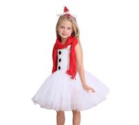 Generico Costume tutù da pupazzo di neve per ragazze - Costume da pupazzo di neve per ragazza, costume Olaf con sciarpe e copricapo, costumi cosplay Olaf per ragazze