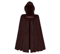 Generico Costume Uomo Medievale con Mantello e Cappuccio da Vampiro o Pirata per Halloween e Spettacoli Tunica Lunga da Vecchio Ranger per Uomini(Brown, One Size)