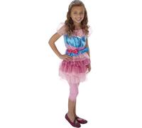Generico Costume Winx Bloom per Bambina, Vestito Travestimento Carnevale, Rosa e Blu, 1-3 Anni
