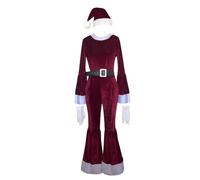 Generico Costumes Adult Ladies 70'S Mamma Mia 3Pc Accessory Fancy Dress Set, Tuta, Dancing Queen, Costumi di Natale, Carnevale Natalizi Costume di Natale Rosso natalben Insieme