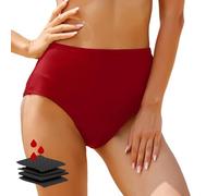 Generico Costumi Assorbenti per Ciclo Bikini Mestruale Donna Slip a Prova di Perdite Costume Mestruale Ragazza, a Vita Alta Costume da Bagno per Ciclo Piscina Durante (Rosso, M)