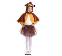 Generico Costumi Carnevale Bambini Maschera Set Travestimento con Volto Dipinto Mantello e Bastone per Festa a Tema Sfilata Cosplay Divertimento(Brown, 7-9 Years)