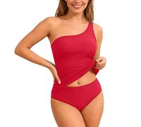 Generico Costumi da Bagno da Donna Bikini Donna Mare Spiaggia e Piscina Una Spalla Due Pezzi con Slip Coordinati - Design Asimmetrico Chic