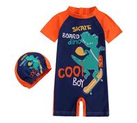 Generico Costumi da Bagno per Bambini - Costume da Bagno per Dinosauro per Bambini Bambina 1 Pezzo Costume da Bagno con Cerniera con Cappello Tuta da Surf Tuta da Surf