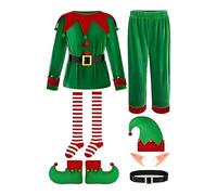 Generico Costumi di Natale per Bambini,Costumi da Aiutante di Babbo Natale per Bambini - Abbigliamento Cosplay per Ragazzi per Feste a Tema Recitazione Performance Fotografia Travestimento Natalizio