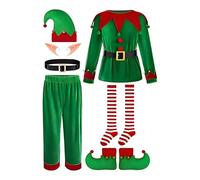 Generico Costumi Di Natale Per Bambini | Vestito Elfo Di Babbo Natale | Tuta Ragazzi Per Feste Giochi Di Ruolo Fotografia Recita Raduno Familiare Eventi