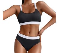 Generico Costumi Due Pezzi Vita Alta Costumi da Piscina Donna Bikini Push Up Imbottito Costume Bagno Anni 50 Costume Nuoto Donna Costume Nero Intero Donna Costume Due Pezzi Donna Acquagym