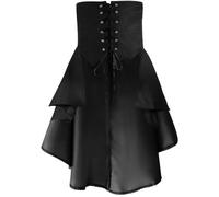 Generico Costumi Halloween Donne Abiti da Donna - Steampunk con Mezza Gonna Volant Lacci Stile Calico Ideale per Cosplayplay Eventi A Tema Spettacoli