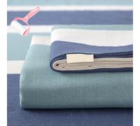 Generico Cotton Full Size Bed Sheet Set,Queen Size Lightweight Sheet with Striped Printed,Thick Woven Bedding with Pillowcases,All Season Soft Breathable Bed Sheets for Home Dorm