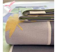Generico Cotton Full Size Bed Sheet Set,Queen Size Lightweight Sheet with Striped Printed,Thick Woven Bedding with Pillowcases,All Season Soft Breathable Bed Sheets for Home Dorm