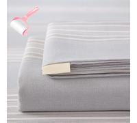 Generico Cotton Full Size Bed Sheet Set,Queen Size Lightweight Sheet with Striped Printed,Thick Woven Bedding with Pillowcases,All Season Soft Breathable Bed Sheets for Home Dorm