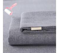 Generico Cotton Full Size Bed Sheet Set,Queen Size Lightweight Sheet with Striped Printed,Thick Woven Bedding with Pillowcases,All Season Soft Breathable Bed Sheets for Home Dorm