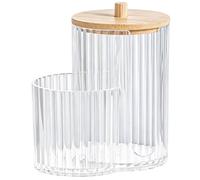 Generico Cotton Pad Holder - Transparent PP Qtip Storage Jar With Lid, Dust Proof Bathroom Organizer Container | Cotton Round Dispenser Canister For Vanity Desktop Bedroom Cabinet Restroom Use