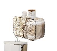 Generico Cotton Swab Holder - 328g PET Fashionable Translucent Lipstick Holdder | No Drill Vanity Storage Canister Holder, 2 Compartments Cotton Swab Rack For Living Room, Bathroom