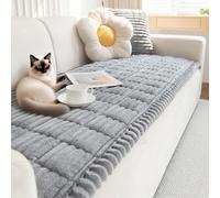 Generico Couch Cover Sofa, Pet-Friendly Cozy Nonslip Plush Pet Couch Cover, Non-Slip Washable Couch Covers for Pets, All Seasons (Light Gray,32 × 48)