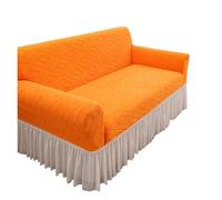 Generico couchcover, Copridivano in tessuto jacquard tinta unita, elastico e lavabile, for divano da soggiorno a 1/2/3/4/5 posti.,for home(Orange,4 Seater 235-300cm)