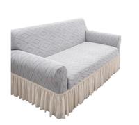 Generico couchcover, Copridivano in tessuto jacquard tinta unita, elastico e lavabile, for divano da soggiorno a 1/2/3/4/5 posti.,for home(Light gray,2Seater 145-185cm)