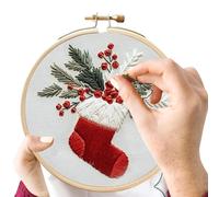 Genérico Counted Cross - Cotton and Linen 7,87 Inch | Wooden Cross Kits with Embroidery Kit for Beginners, Living Room, Bedroom | Large Crosš Sțitch Kits for Home Decor