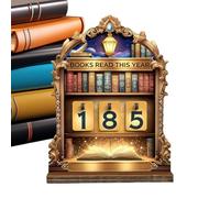 Generico Counter - Wooden Library Decor, Page Tracker Display | Creative Literacy Books Trackers | Rustic Desktop For Classroom Library Gift Scenario Educators Students Readers