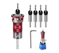 Generico Countersink Drill Bit Set for Wood,7 Piece Adjustable Depth Stop | Quick Change Drilling Tool Kit | for Wood MDF Plywood Aluminum Non-Ferrous Metals